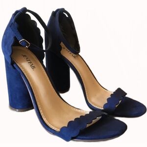 Navy Blue Suede Heels